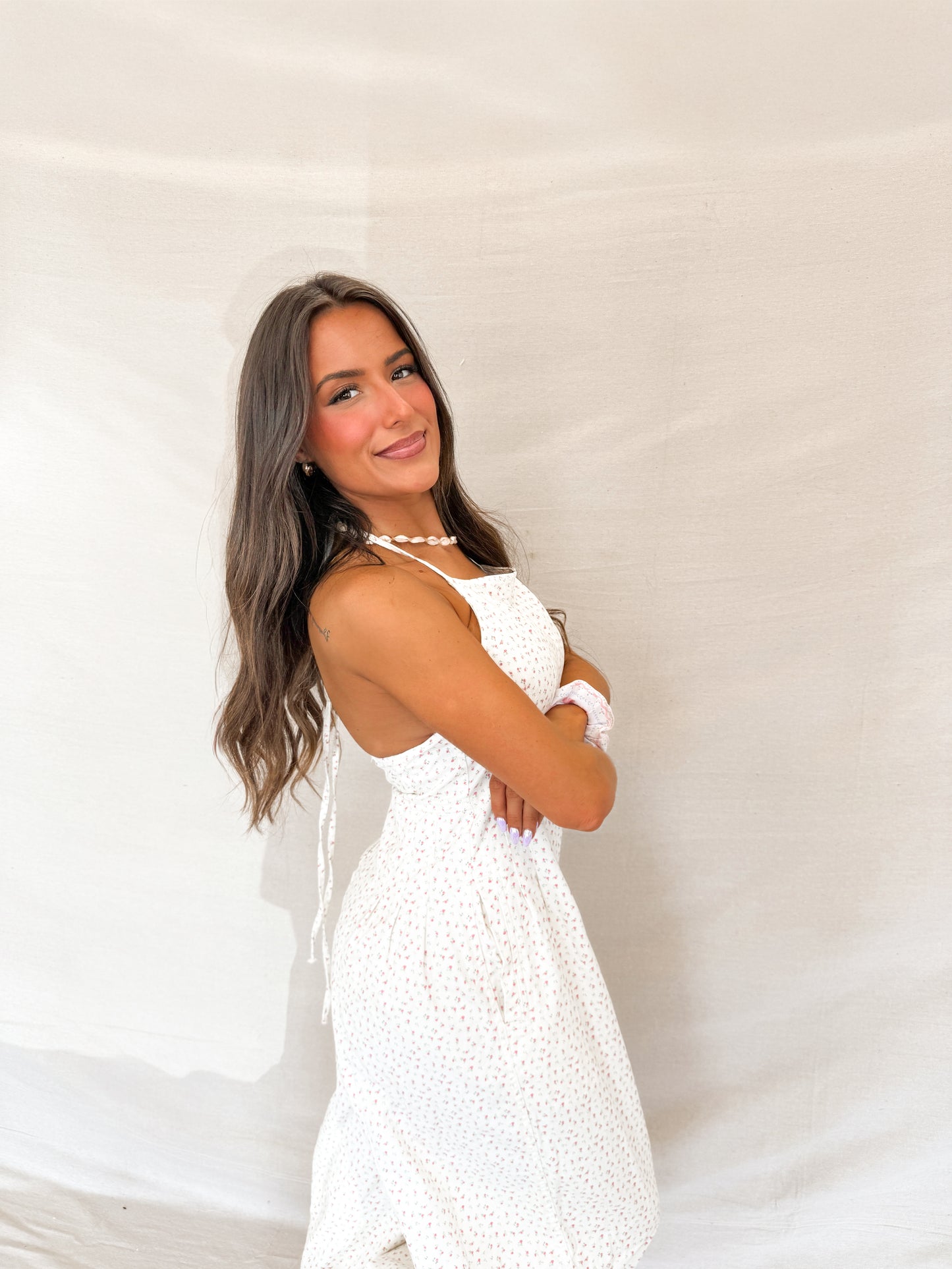 Ditsy floral jump suit