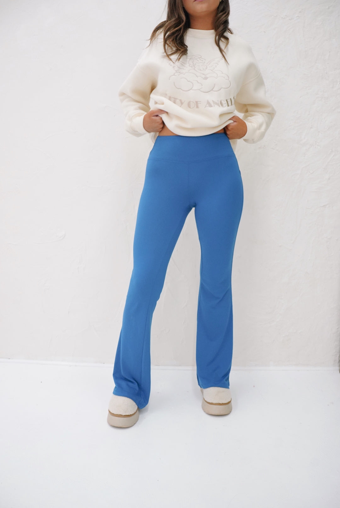 blue butter soft flare pants