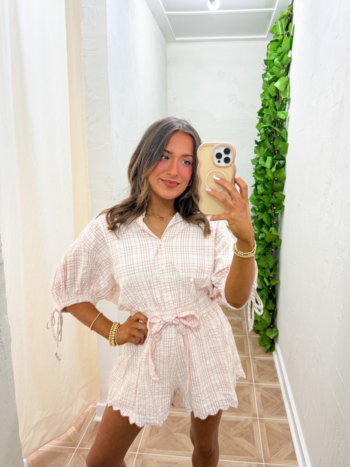 French scalloped romper