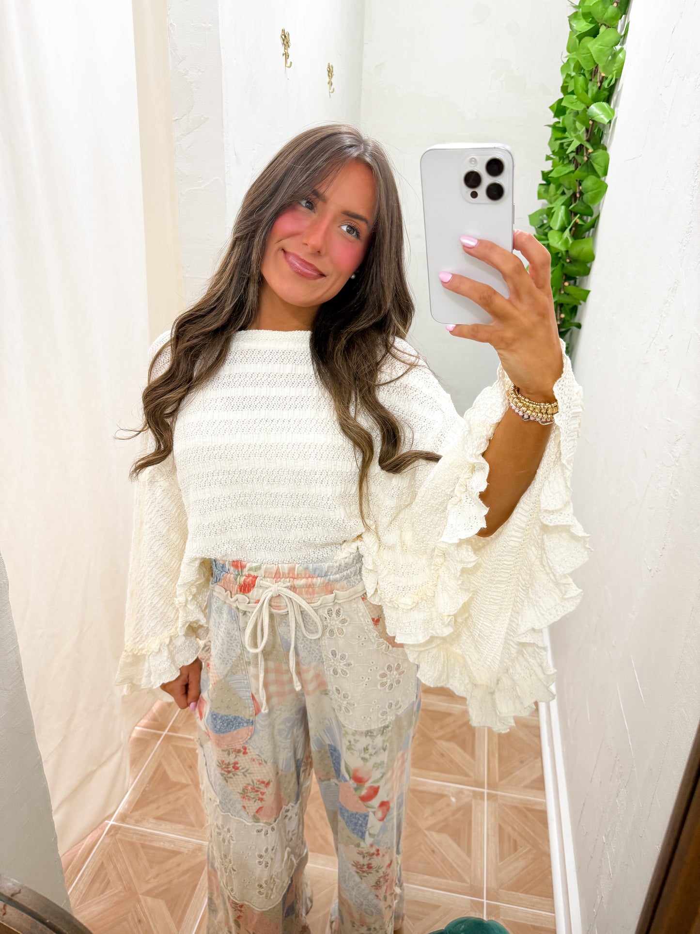 Patchwork tiered pants