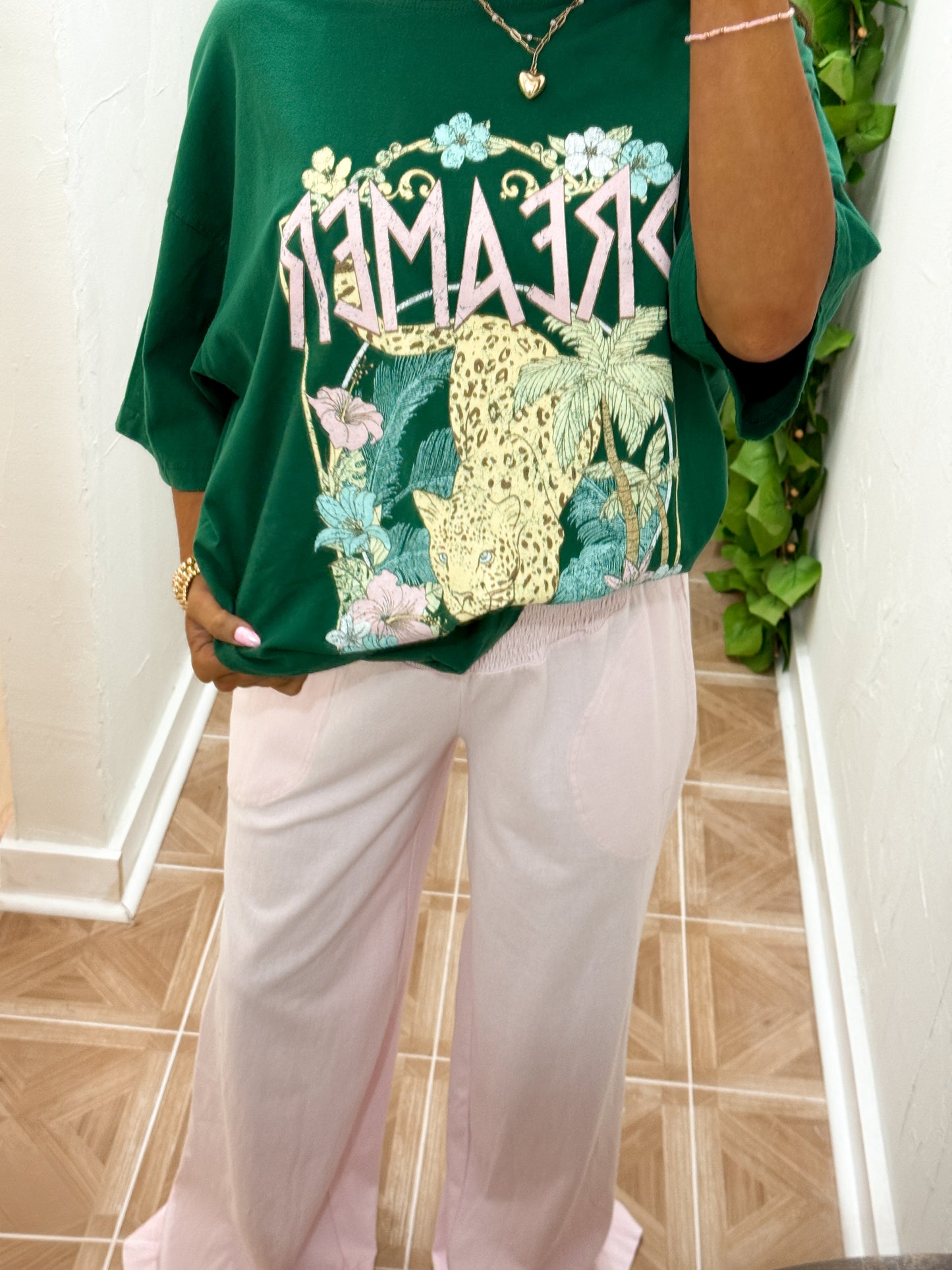 Babygirl smocked wideleg pants