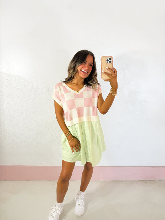 pink ember knit dress