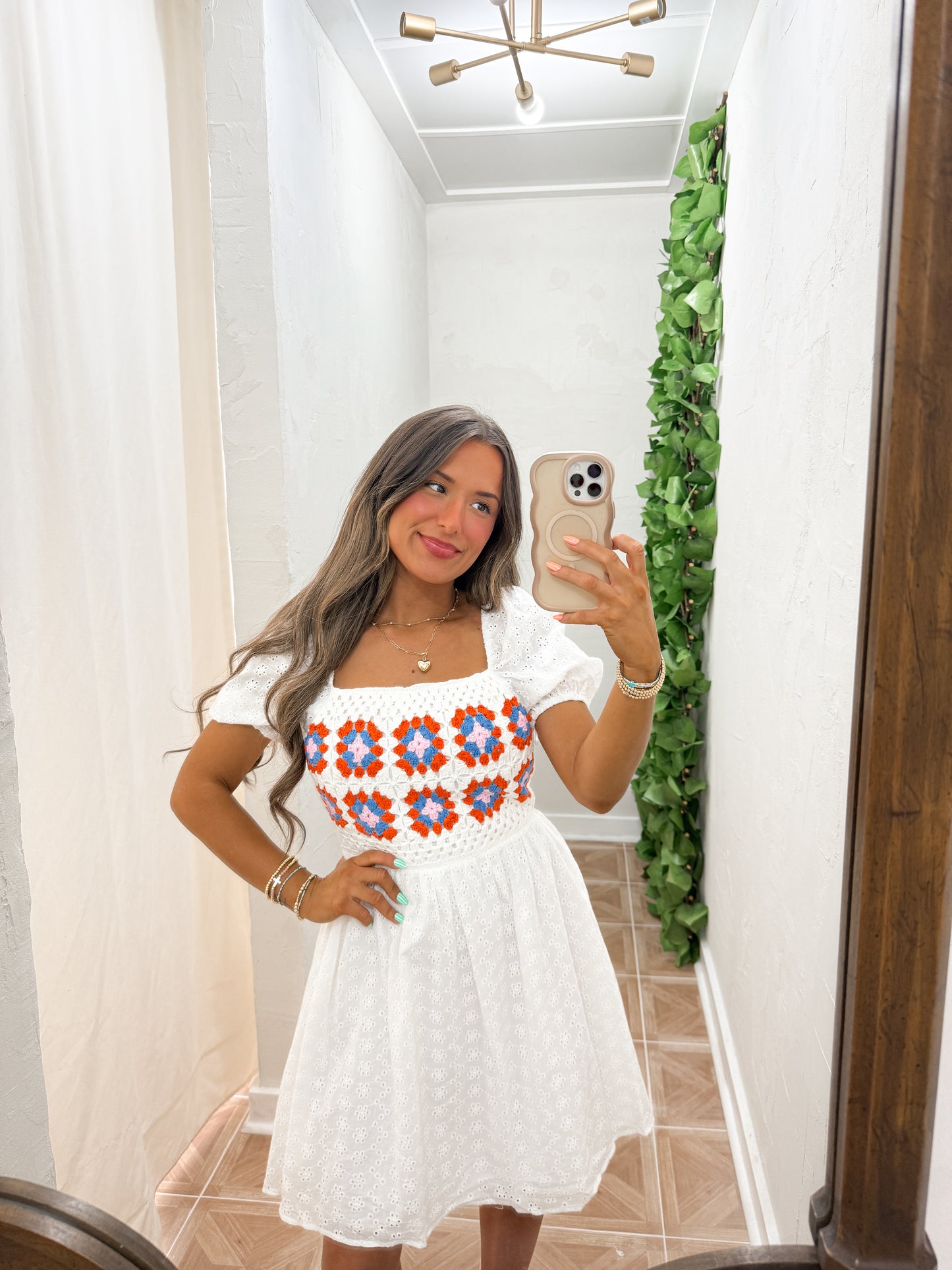 crochet mini dress