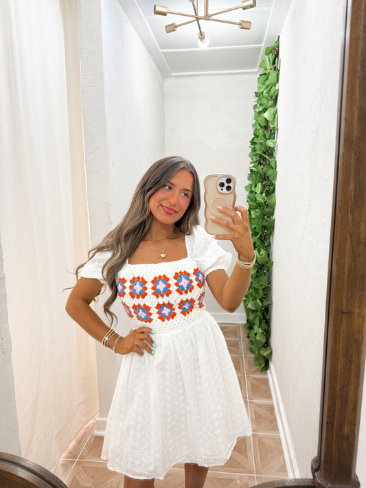 crochet mini dress