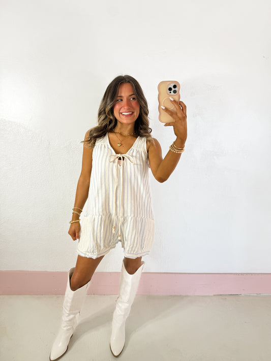 Sarah romper *pink and blue*