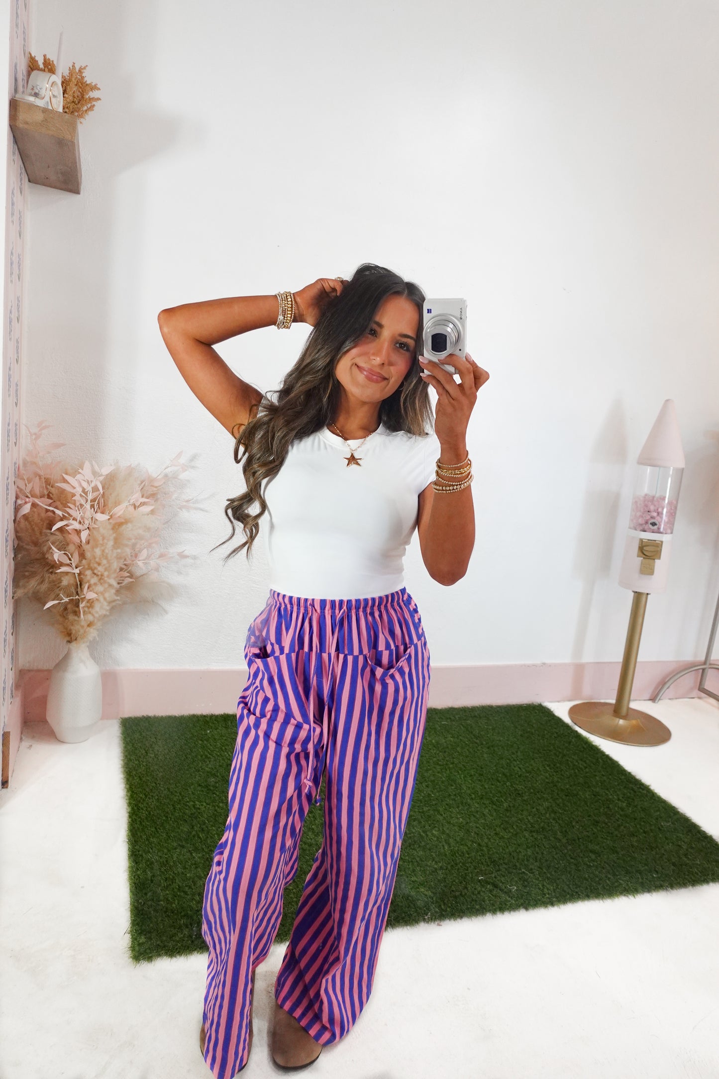 Electric wide leg pants