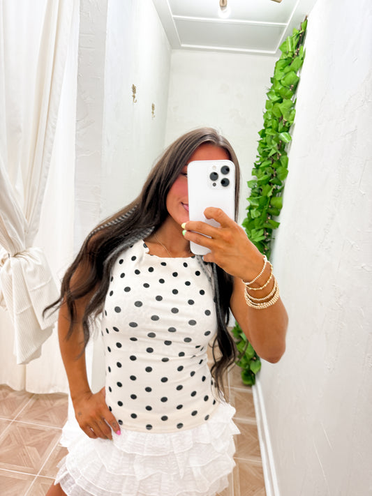 polka dot basic tank