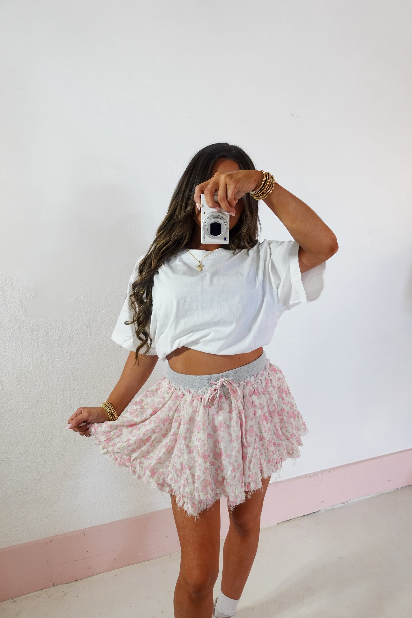 Vintage distressed mini skirt