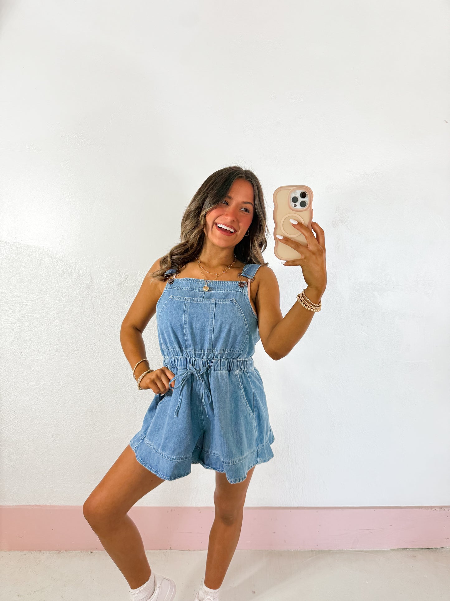 overall denim romper