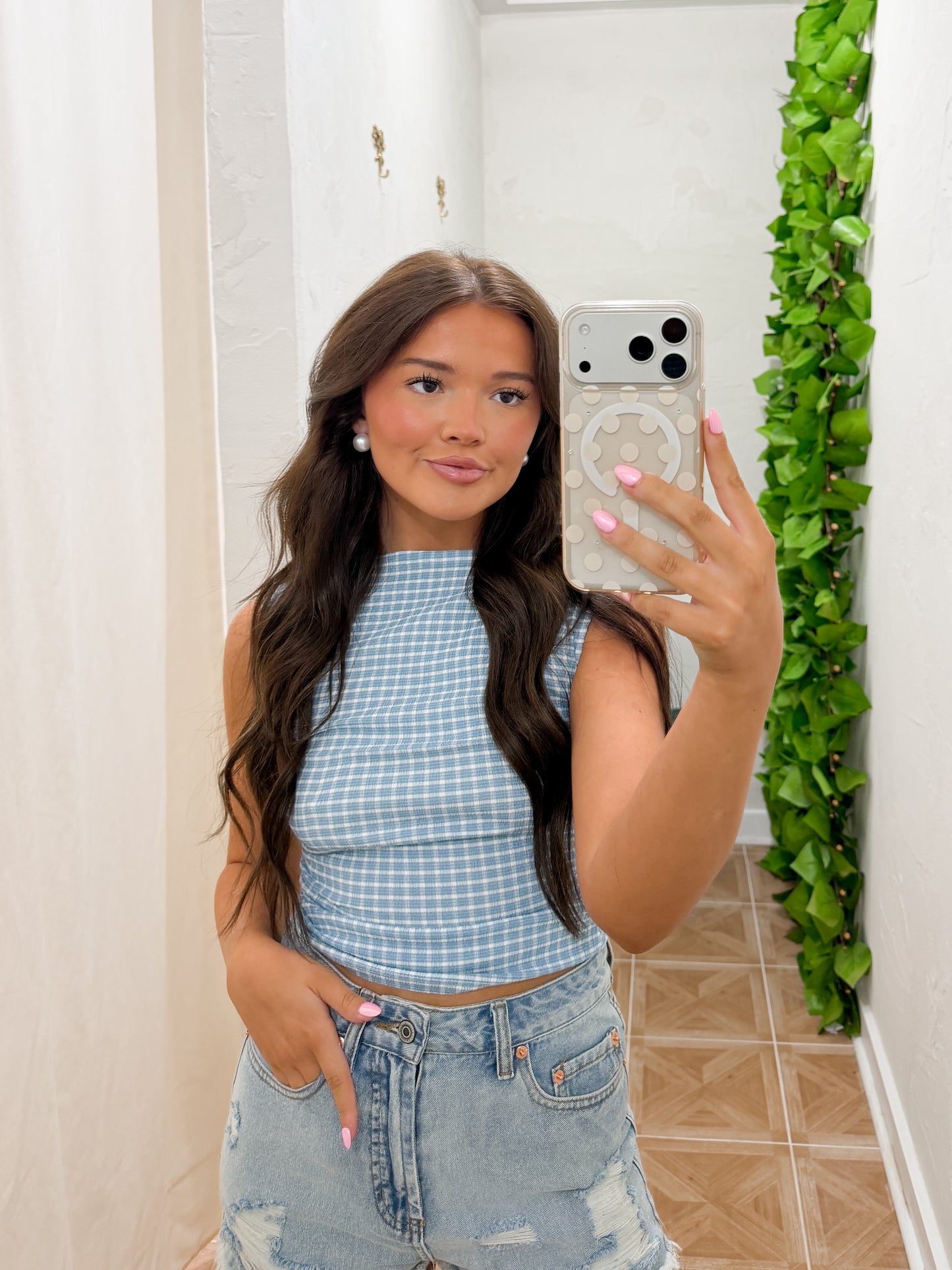 Pennington plaid top