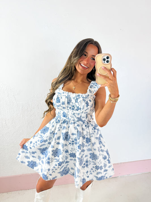 Dolly demim mini dress with pockets