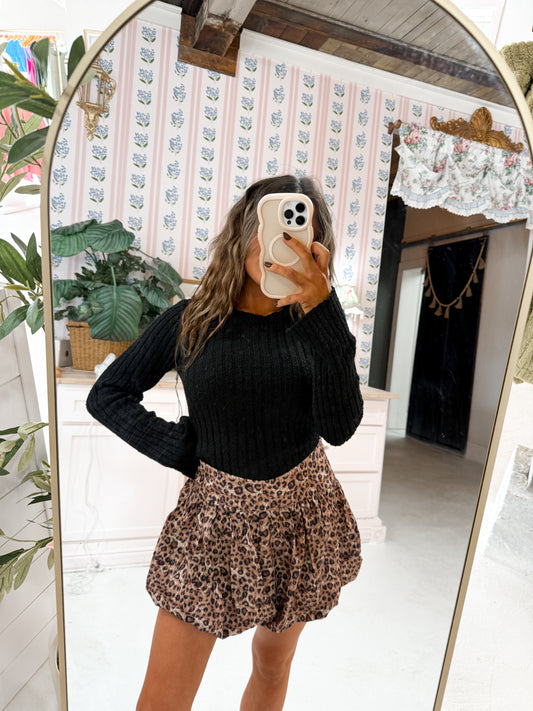 Cheetah bubble skirt with shorts