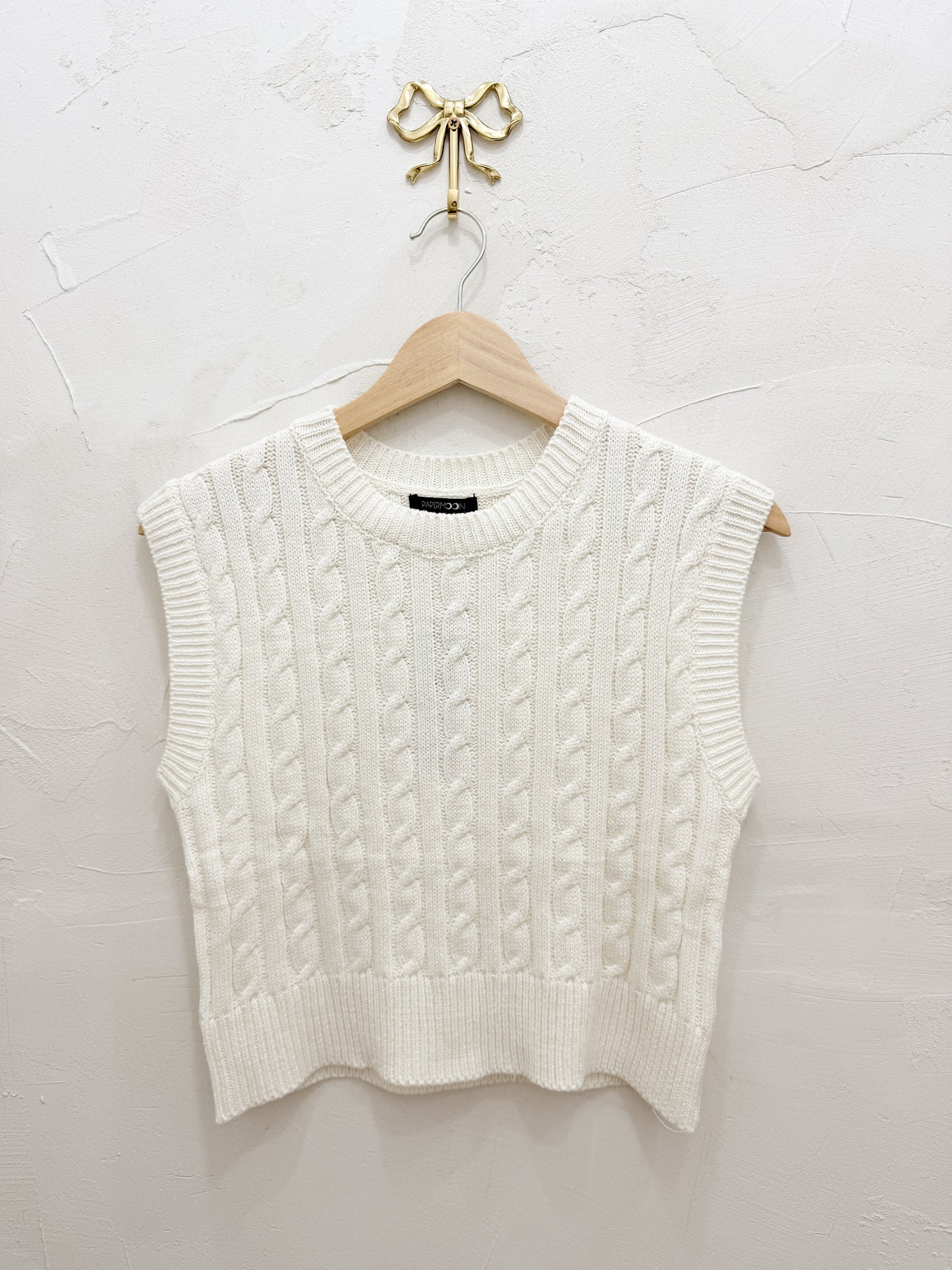 Rae cable knit vest