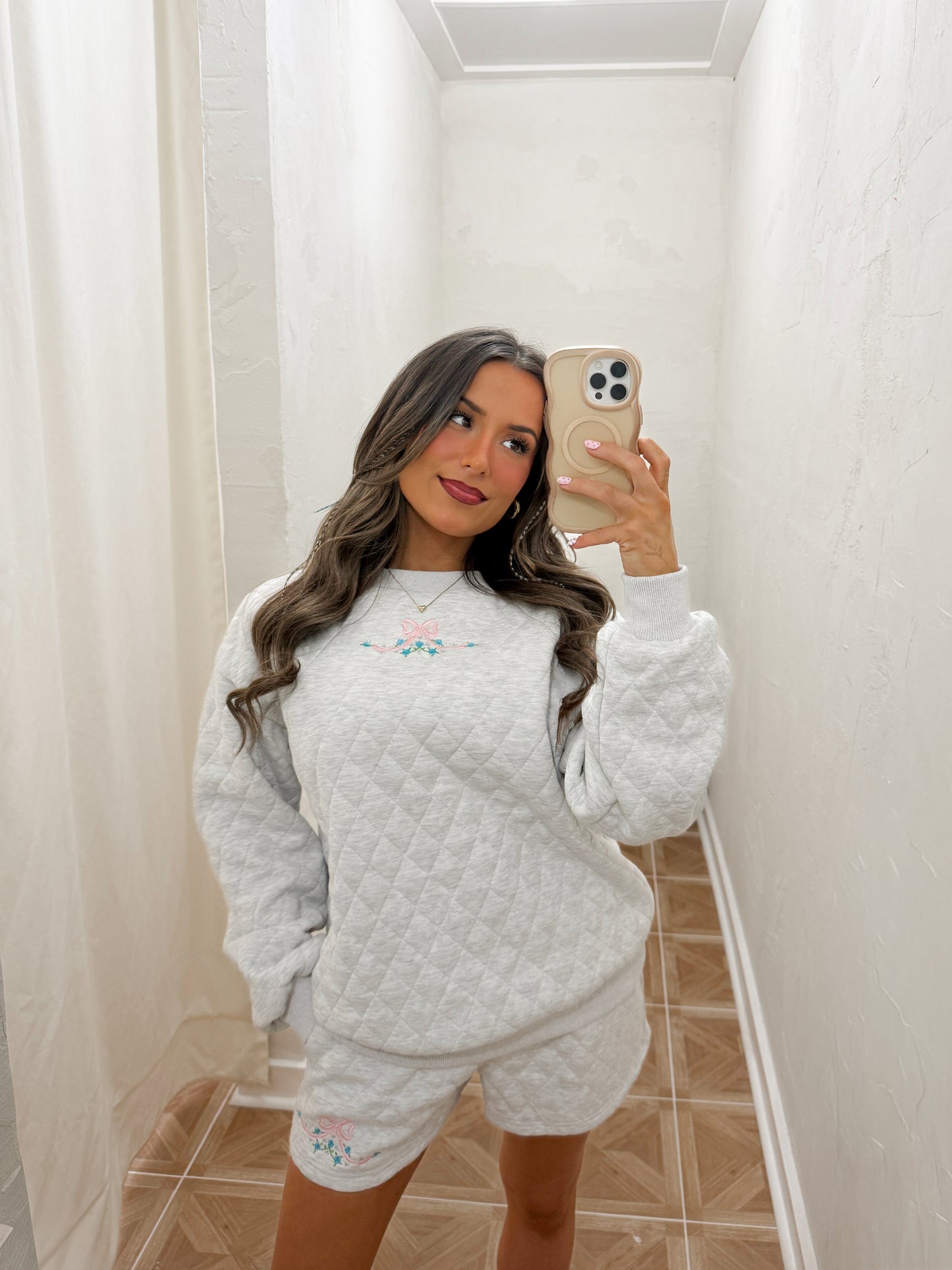 Embroidery quilted set *2 colors*