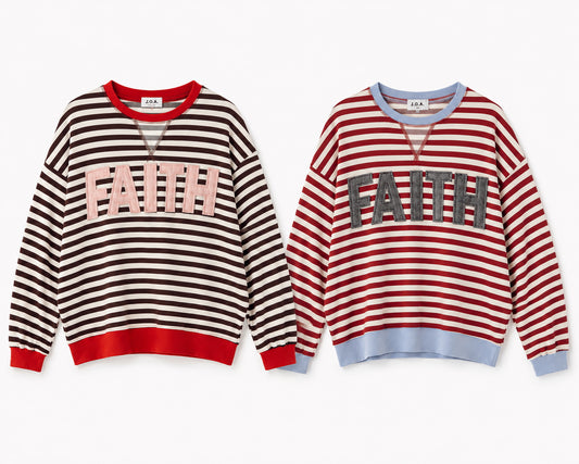 faith patchwork crewneck | 2 colors