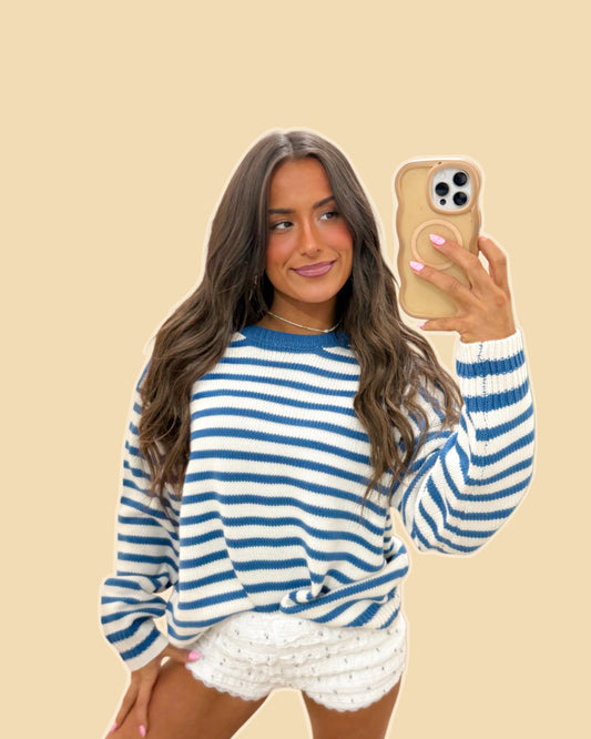 blue stripe sweater