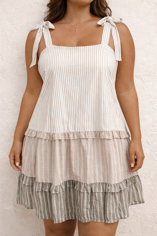 colorblock tie dress | curvy