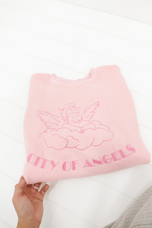 city of angels embroidered crew