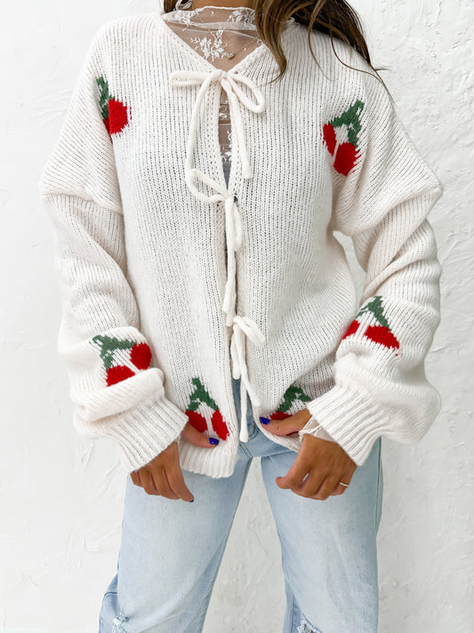 cherry blossom knit sweater