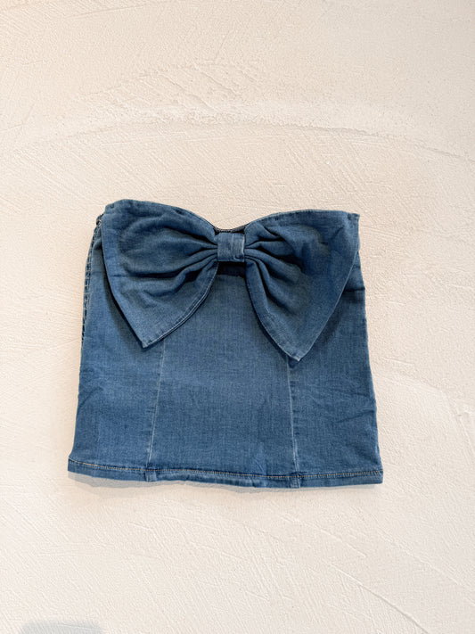 denim tube top