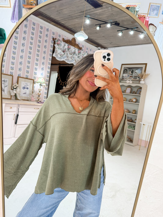 olive hooded top