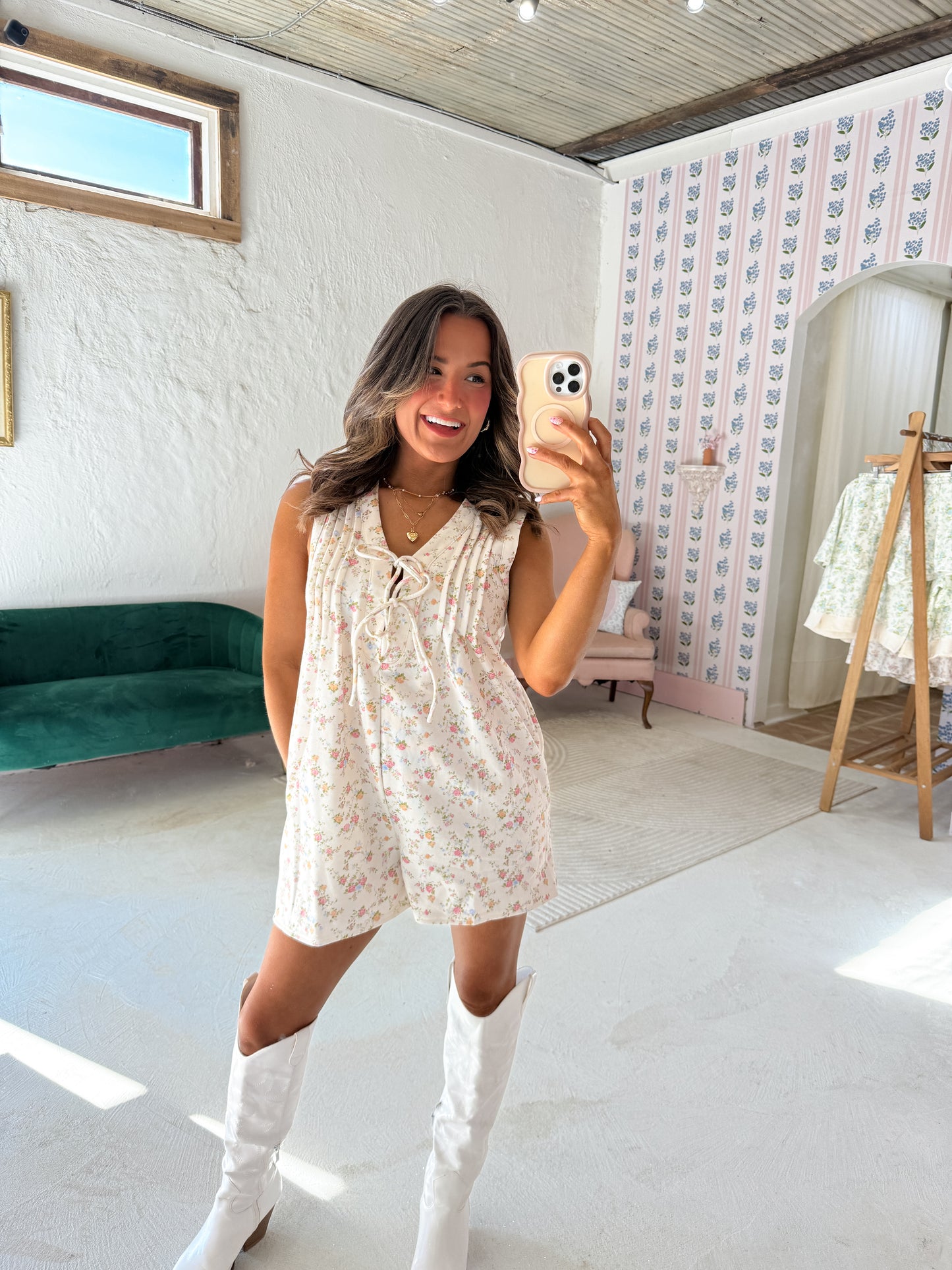 Paisley floral romper