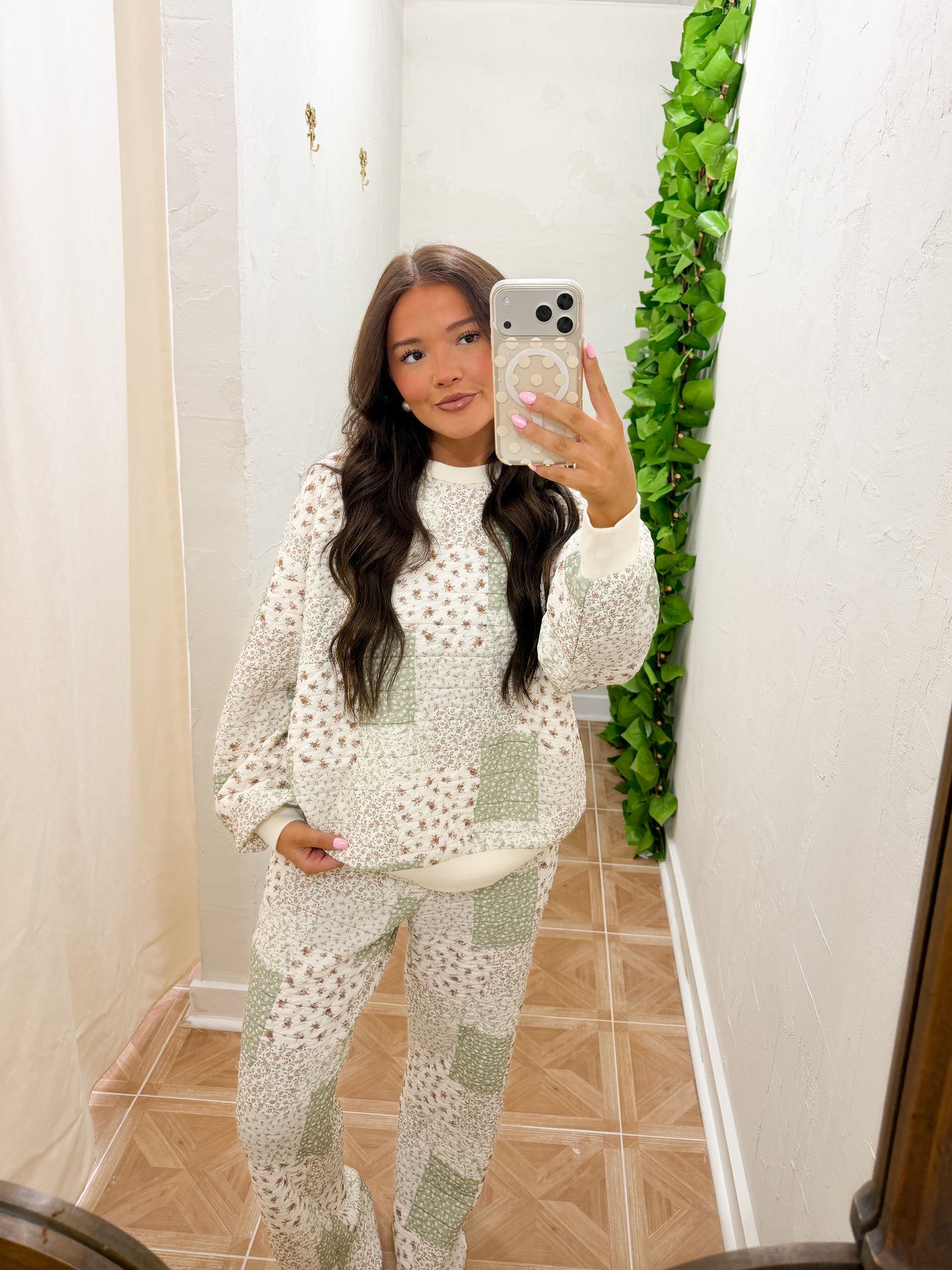 Quilted patchwork pants set *two colors*