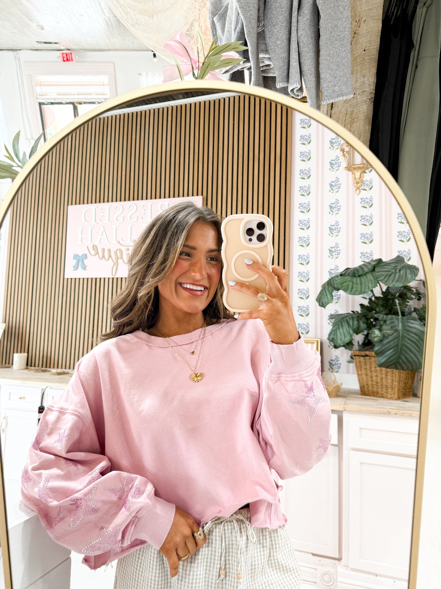 paisley crop crewneck