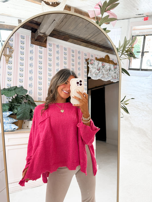 Fuchsia sherpa top