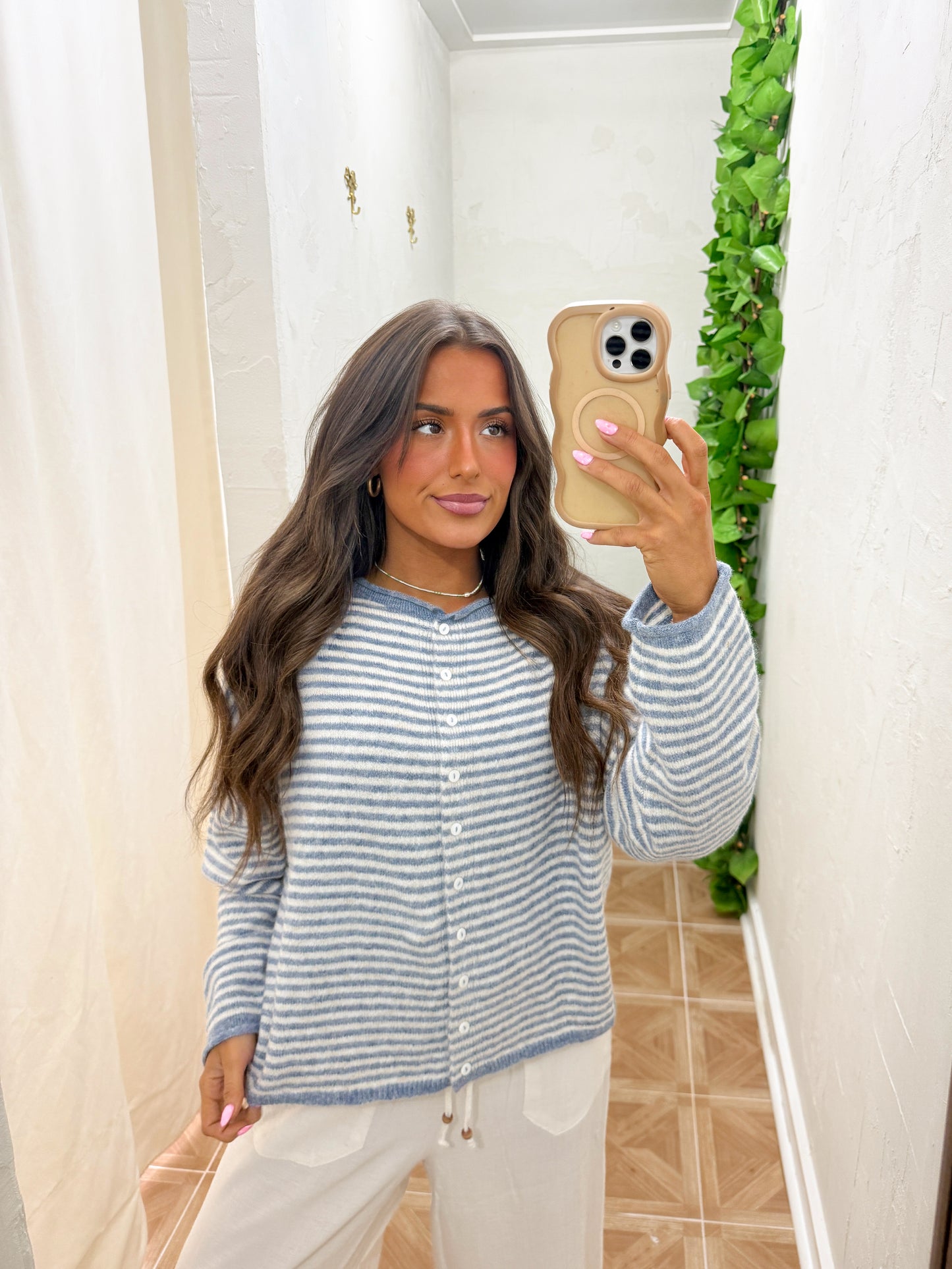 long sleeve stripe cardigan *three colors*