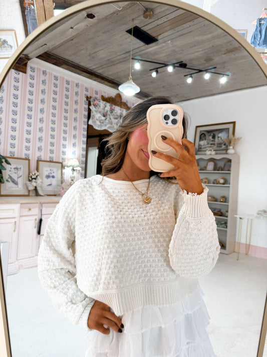 waffle knit sweater