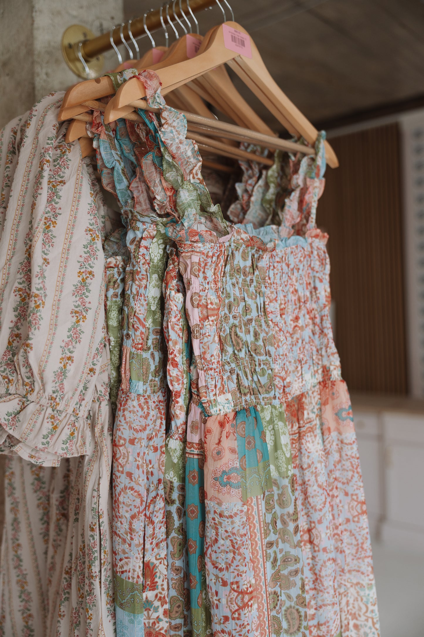 smocked maxi dress