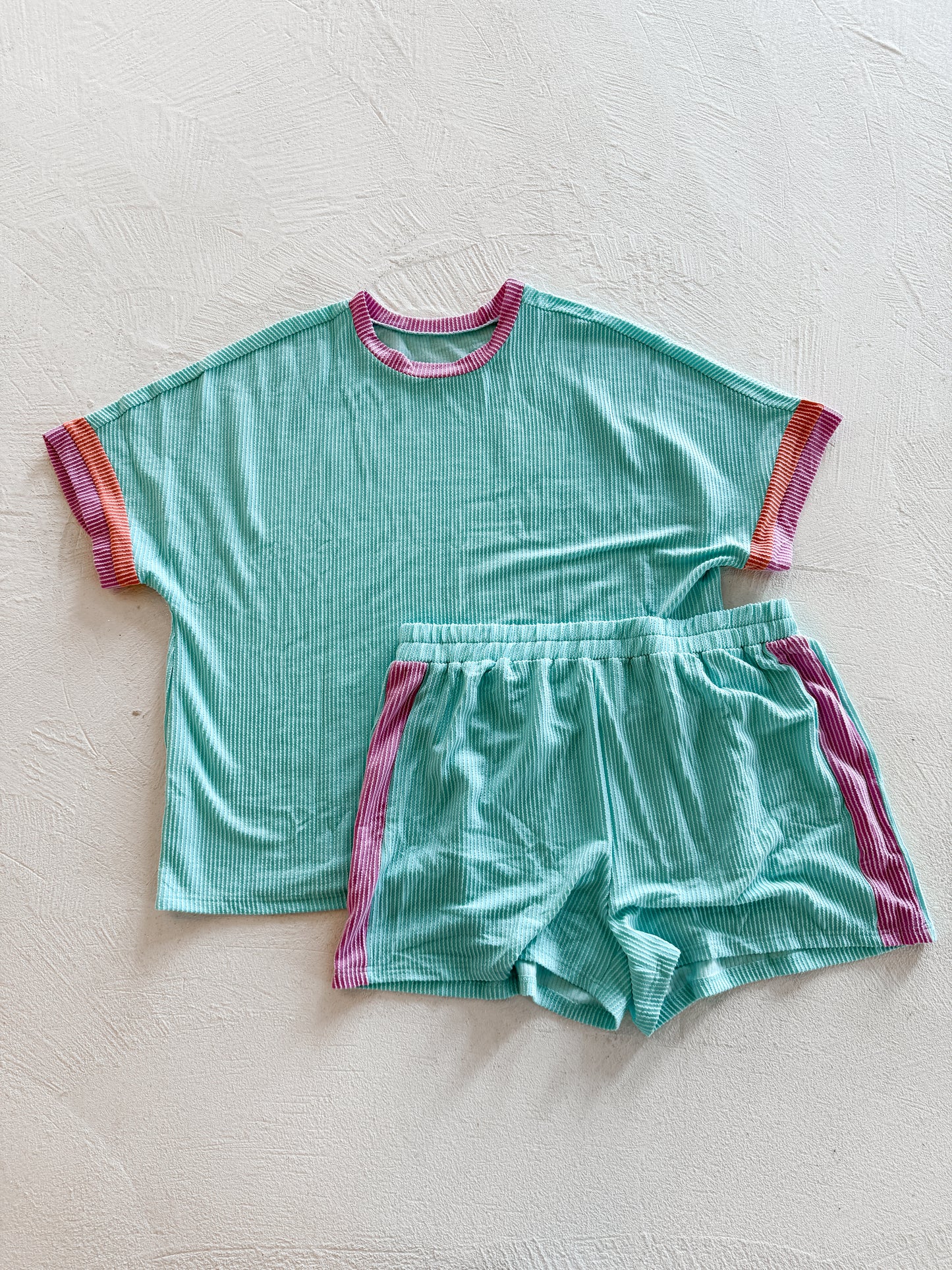 plus size colorblock set