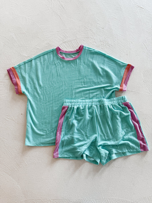 plus size colorblock set