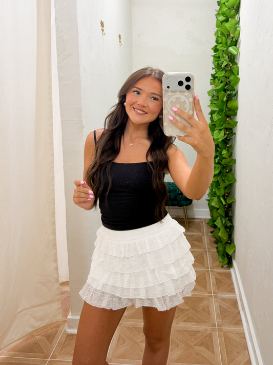 Babydoll lined mini skort