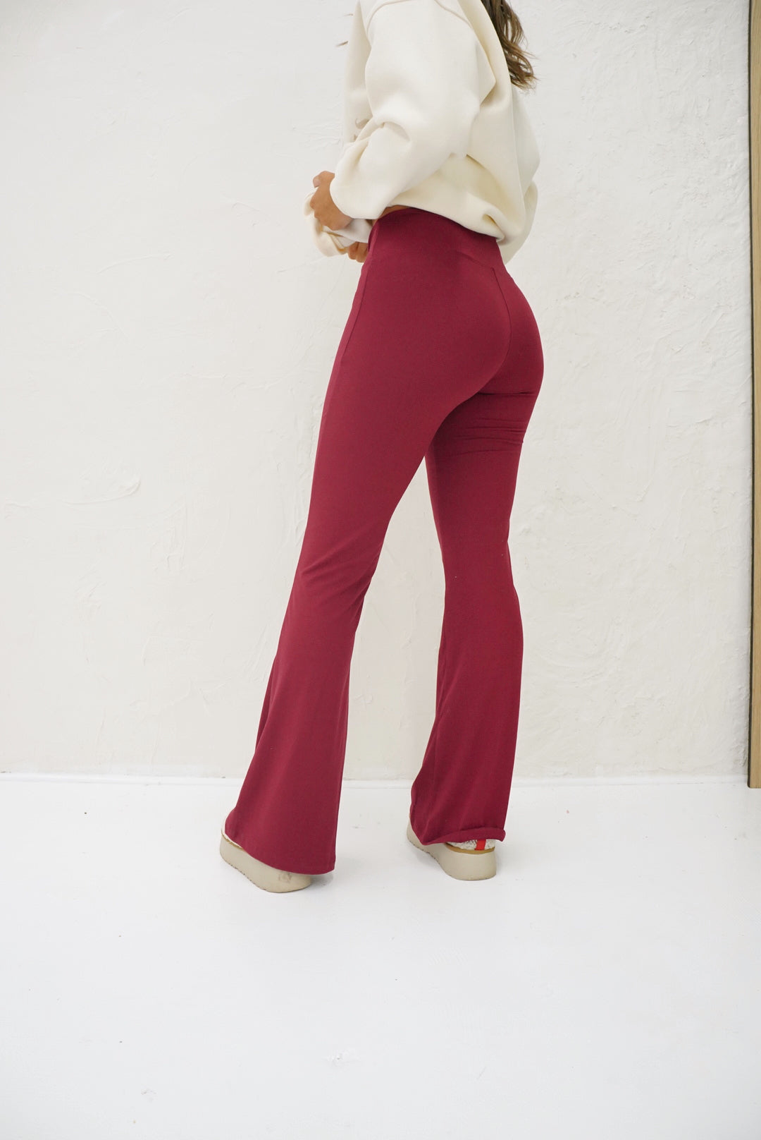 Maroon butter soft flare pants