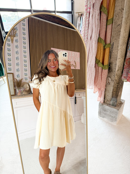cream mini dress