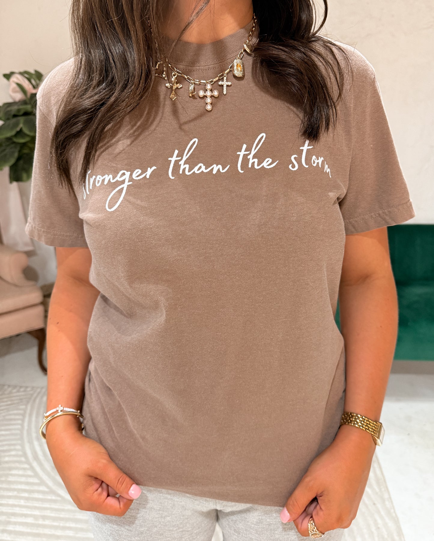 stronger than the storm comfort color tee