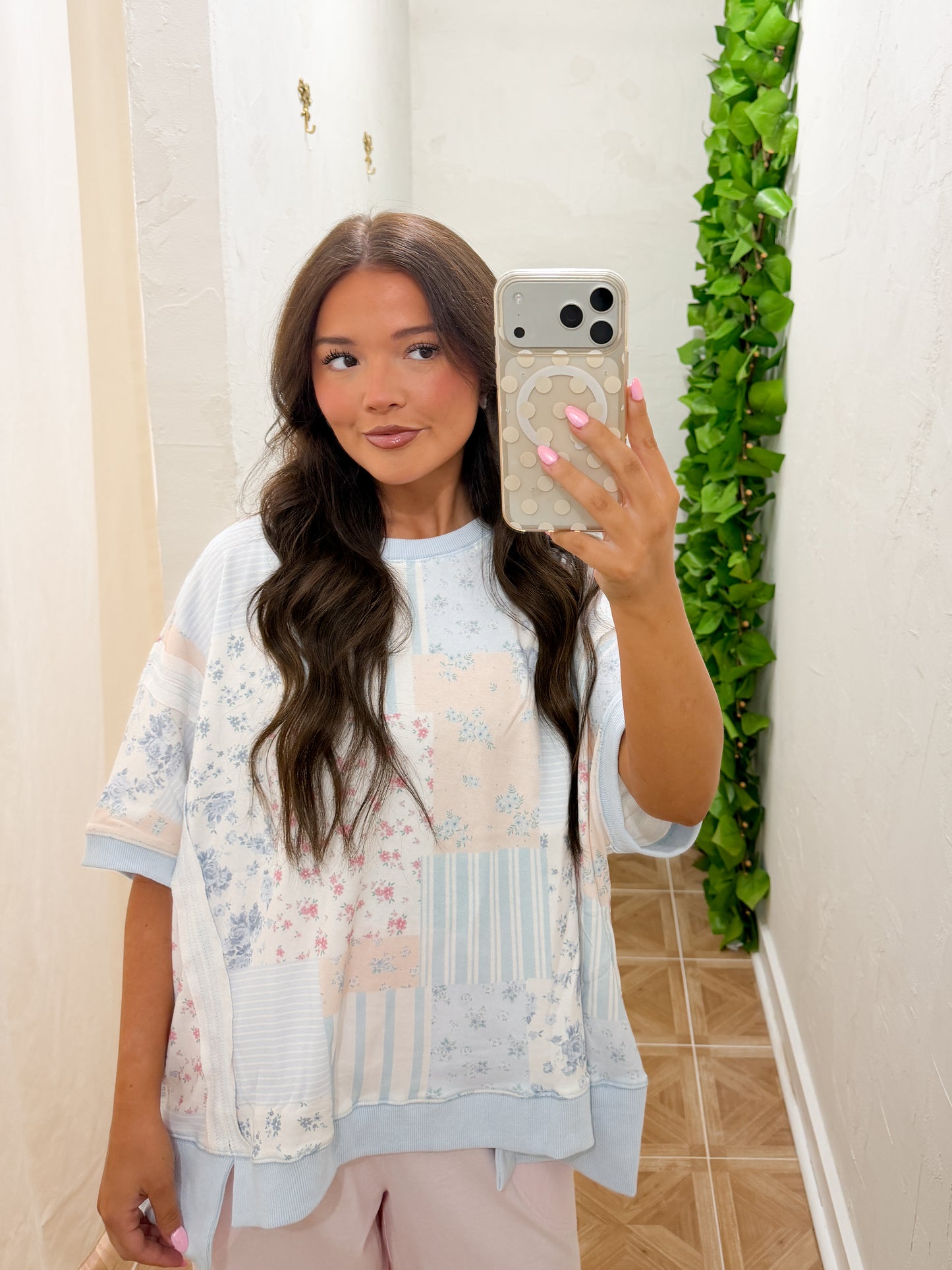 poppie patchwork oversized top