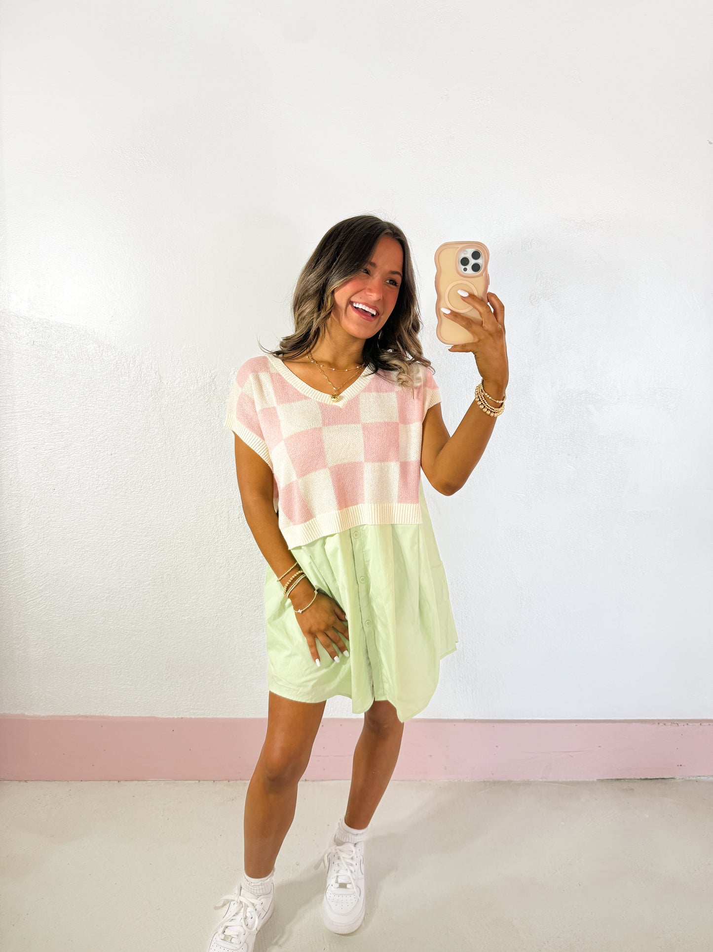 pink ember knit dress