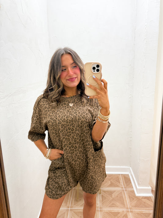 leopard romper RESTOCK