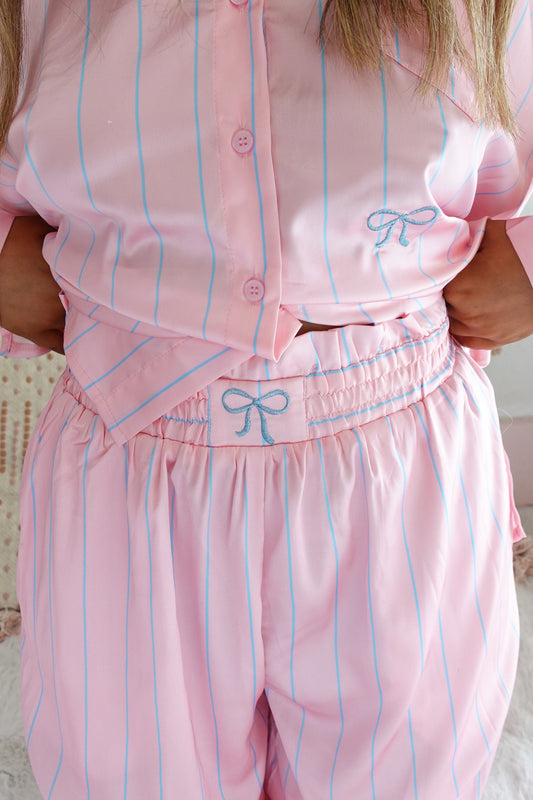 Nora embroidery satin pjs