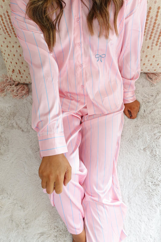 Nora embroidery satin pjs