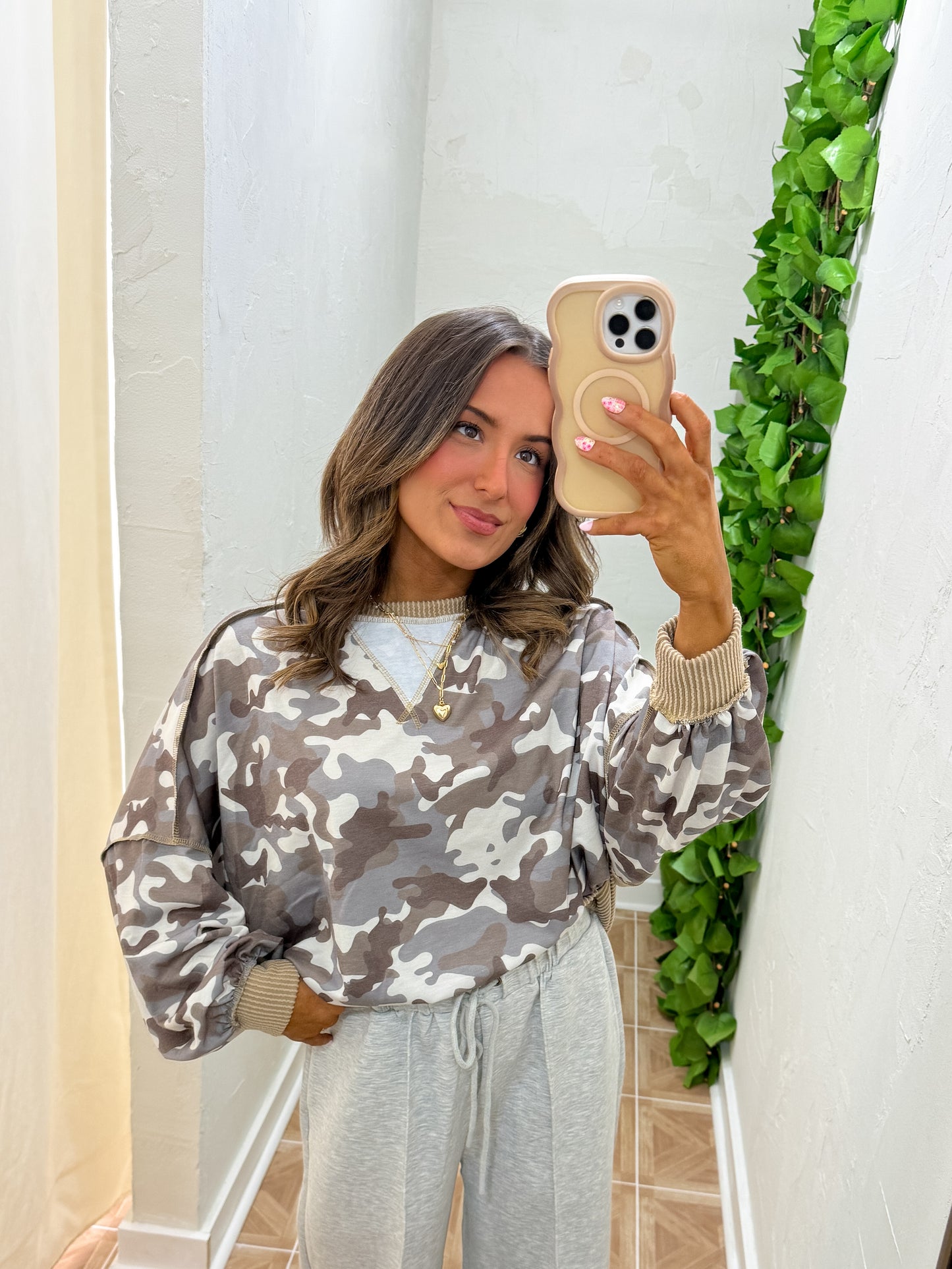 camo long sleeve | curvy