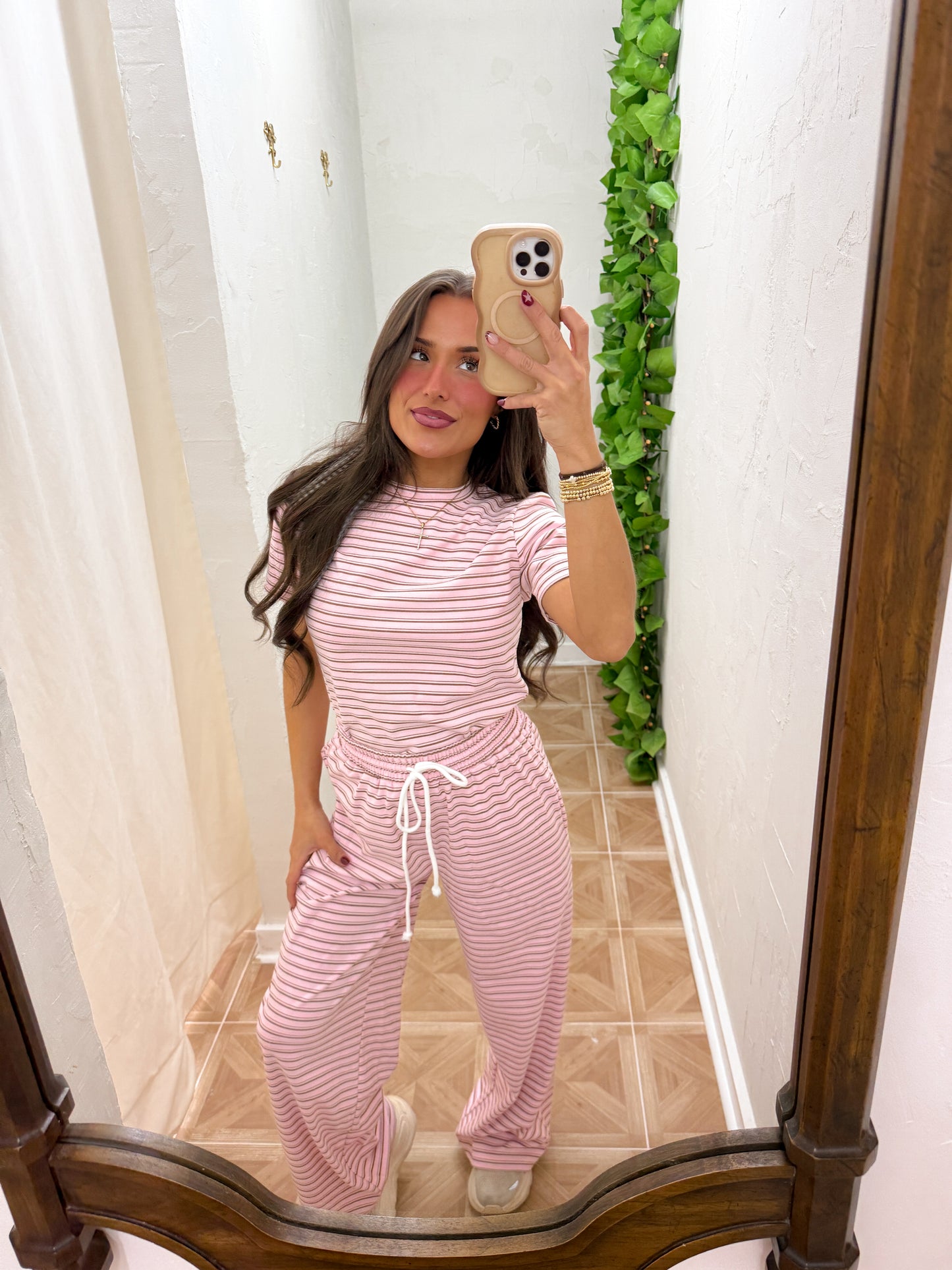 Remi wide leg stripe set