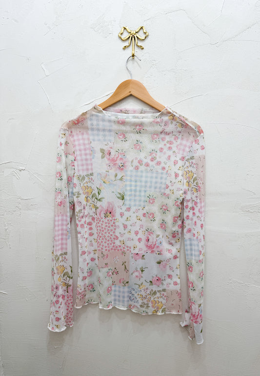 floral mesh top | RESTOCK