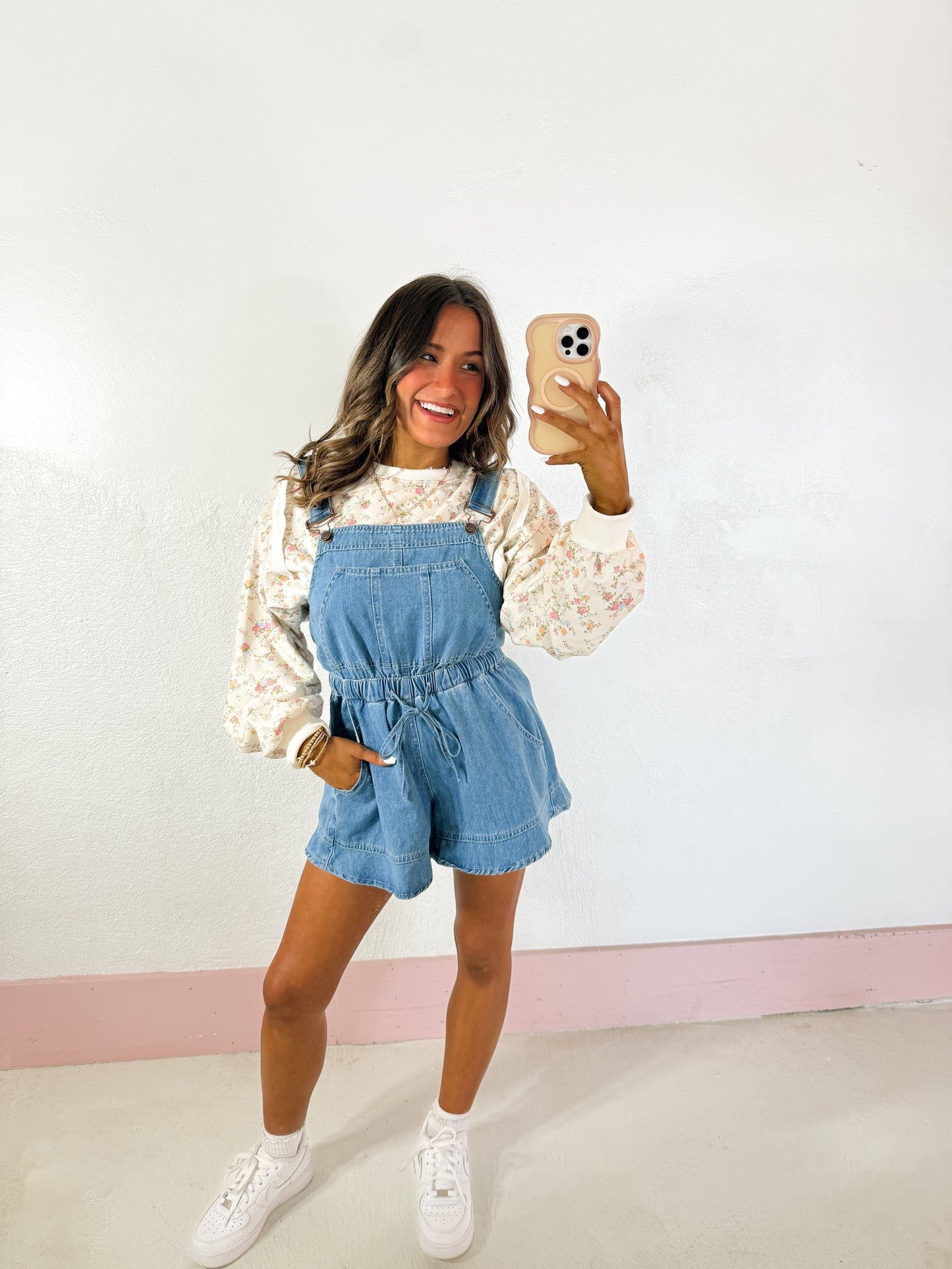 overall denim romper
