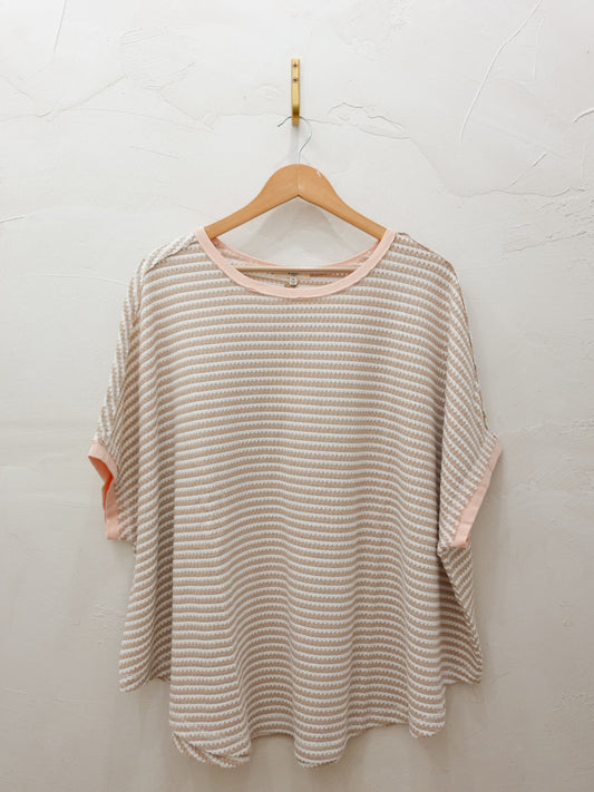 Khaki stripe top | curvy