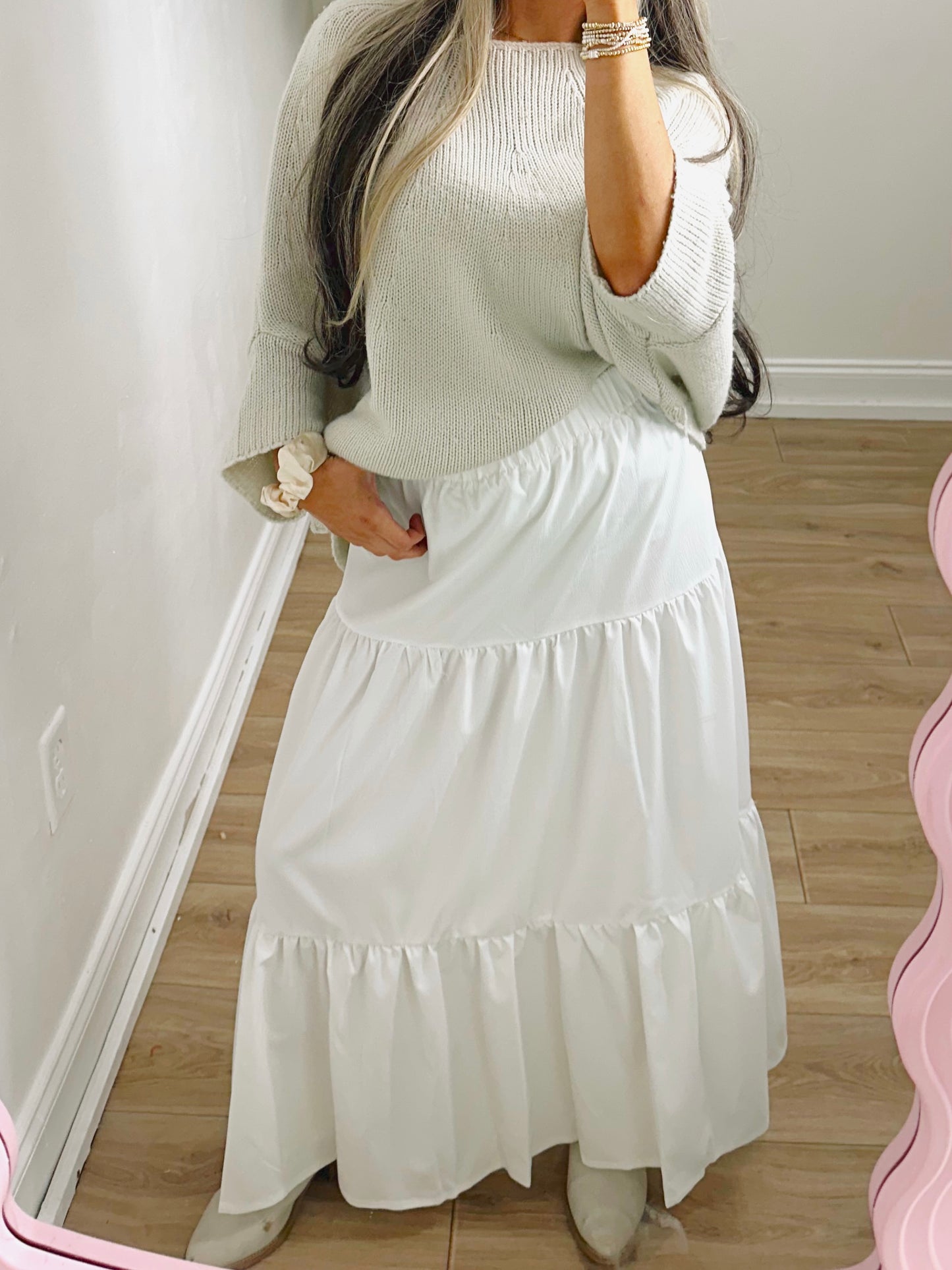 White maxi skirt