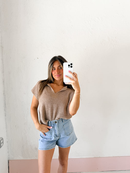 denim mom shorts